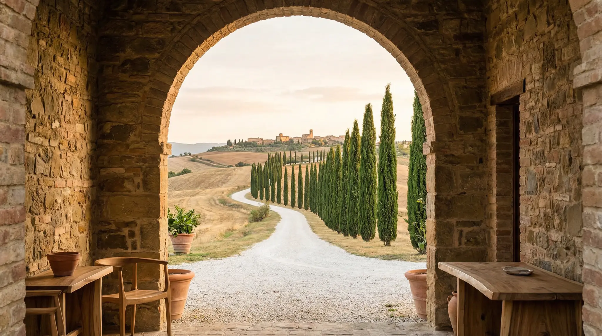 Veduta sulle colline e sul paesaggio toscano